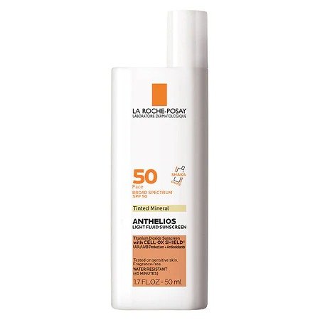 Mineral Tinted Face Sunscreen, Anthelios Ultra Light Sunscreen for Face SPF 50 Tinted