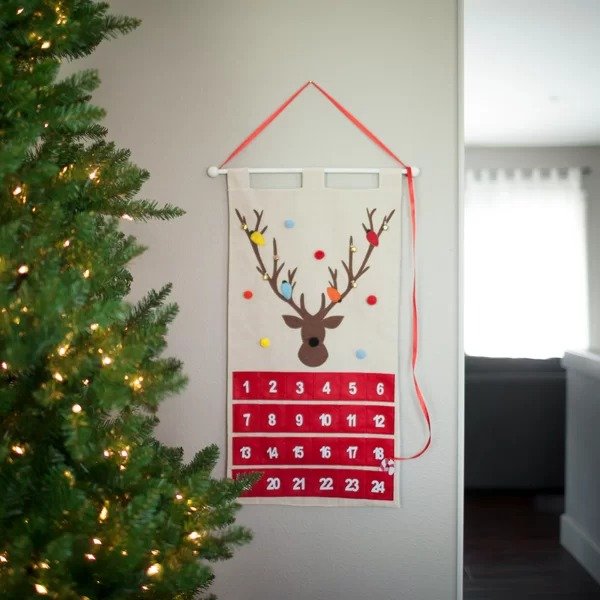 Advent Calendar with Pockets Reindeer Wall Hanging Countdown to ChristmasAdvent Calendar with Pockets Reindeer Wall Hanging Countdown to ChristmasRatings & ReviewsQuestions & AnswersShipping & ReturnsMore to Explore