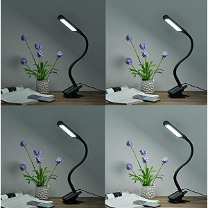ANNT® 10W Clamp Dimmable Eye-care LED Desk Lamp with 1.5a USB Charging Port, Matte Black