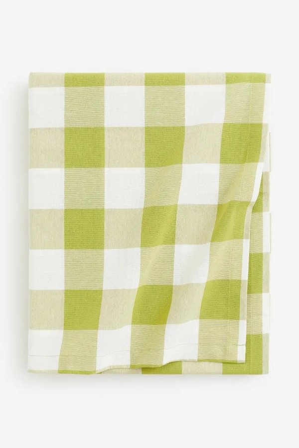 绿色格子桌布