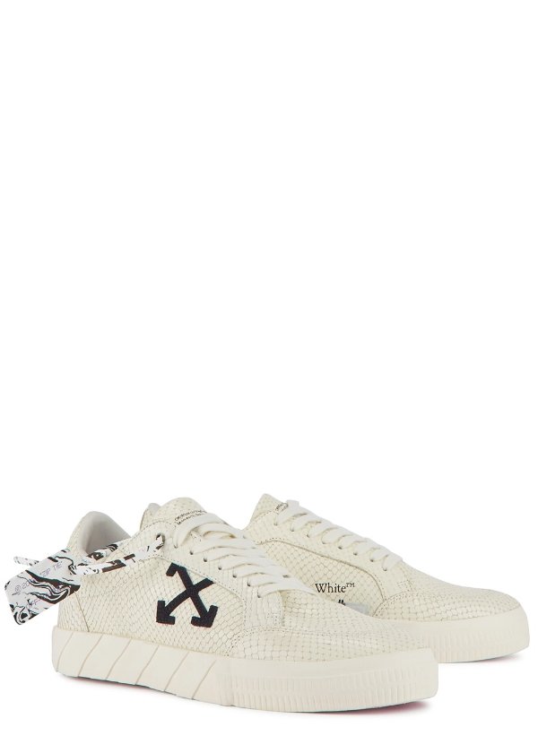 Low Vulcanized python-effect leather sneakers