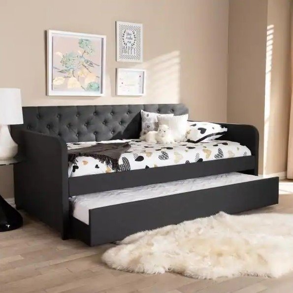 Camelia Light Gray Twin Daybed with Trundle