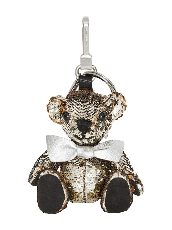 Thomas Bear Charm in Sequins and Leather