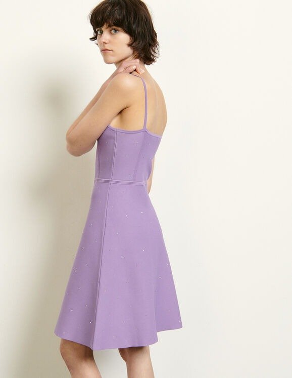 钻饰紫色连衣裙