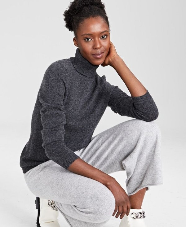 Cashmere Turtleneck Sweater, In Regular and Petites, Created for Macys