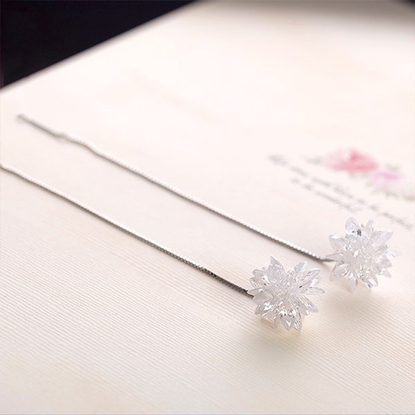 Crystal Starburst Silver Earrings from Apollo Box