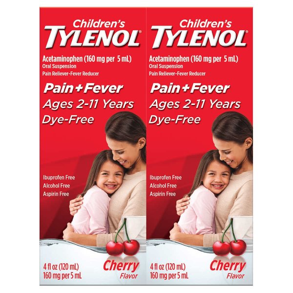 Tylenol Dye-Free Cherry Flavor Suspension, 8 Ounces