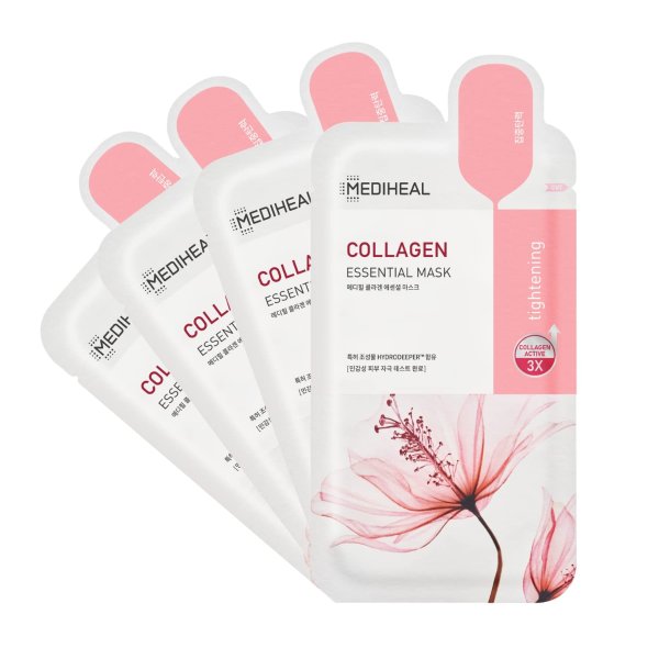 Official Best Korean Sheet Mask - Collagen Essential Face Mask 30 Sheets Lifting and Firming For All Skin Types Value Sets