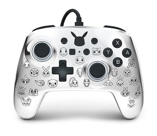 Enhanced Wired Controller for Nintendo Switch - Pikachu Black & Silver