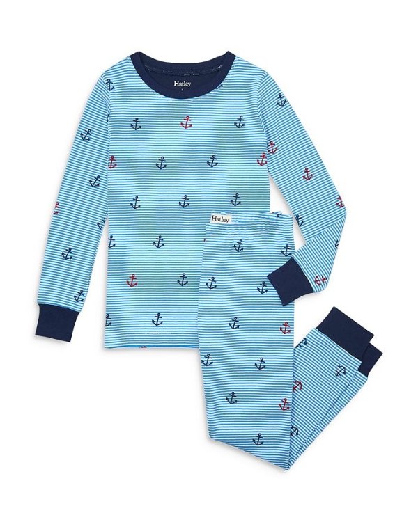 Boys' Organic Cotton Anchors Away Printed Pajama Set - Little Kid, Big Kid