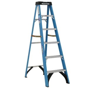Werner 6 ft. Fiberglass Step Ladder with 250 lb. Load Capacity Type I Duty Rating