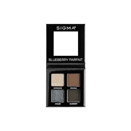 Quad Eyeshadow Palette – Makeup Eyeshadow Quad with a Buttery Soft Formula and Buildable, Blendable Shades for a Flawless Eye Look, Designed for All Day Wear (Blueberry Parfait)