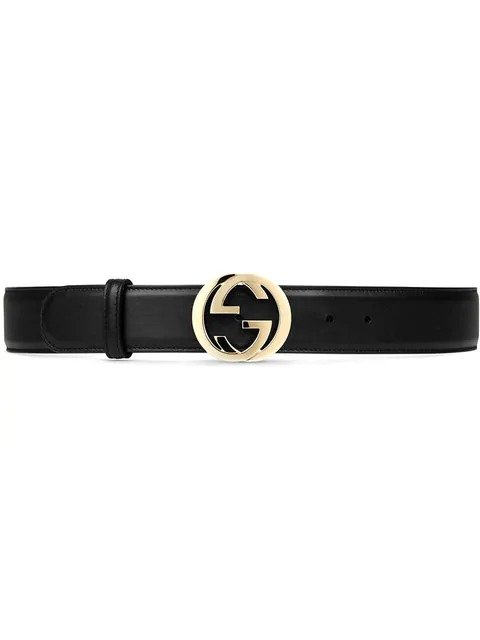 Leather belt with interlocking G buckle
