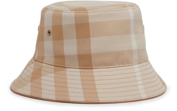 Checked bucket hat