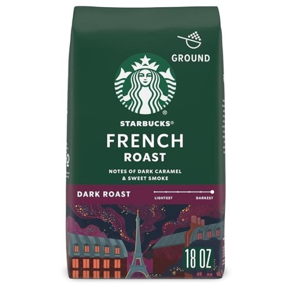 Dark Roast Ground Coffee — French Roast — 100% Arabica — 1 bag (18 oz.)