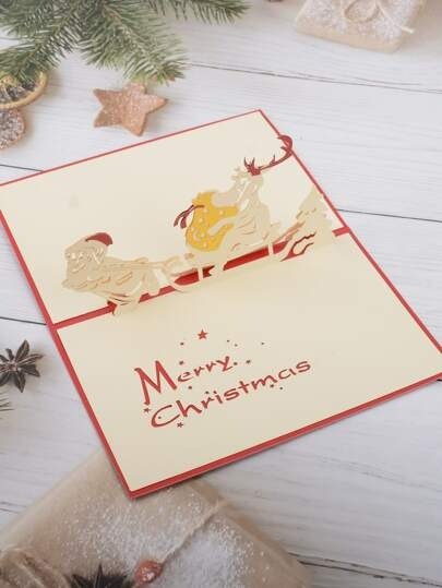 1pc Christmas 3D Greeting Card
