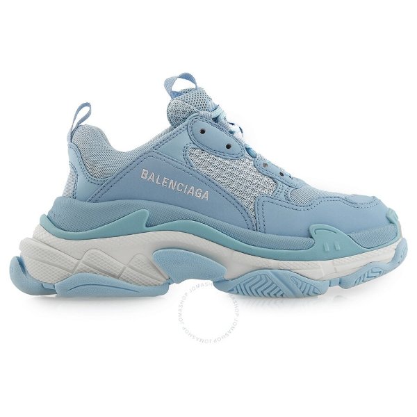 Open Box - Balenciaga Ladies Light Blue / White Triple S Sneakers, Brand Size 36 ( US Size 6 )