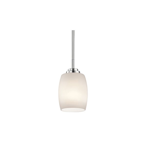Kichler 3497CH Chrome Eileen Single Light 5" Wide Mini Pendant with Etched Glass Shade