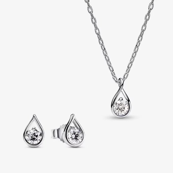 Brilliance 0.75 ct tw Lab-created Diamond Necklace and Earring Set