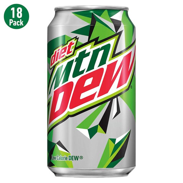 Diet Mountain Dew, 12 Fl Oz cans, Pack of 18
