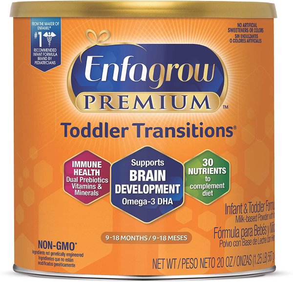 Enfagrow PREMIUM Non-GMO Toddler Transitions Formula - Powder can, 20 oz