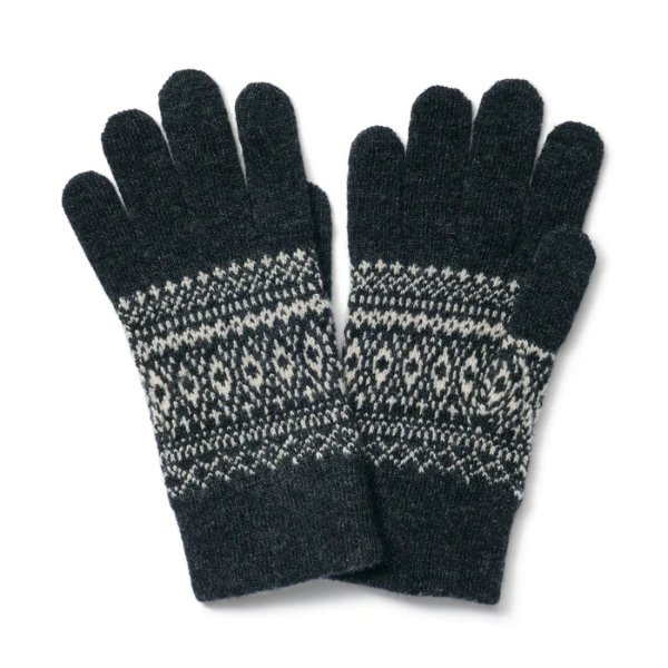 Wool Blend Touchscreen Gloves - Patterned