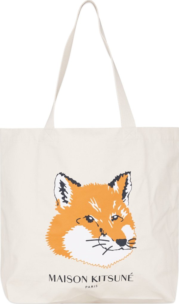 - Fox Head Tote Bag - Ecru