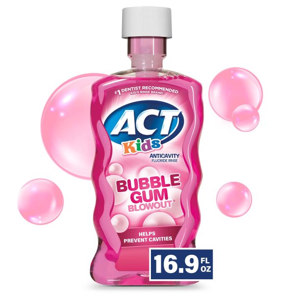 Kids Anticavity Fluoride Rinse, Bubble Gum Blowout, 16.9 fl. oz.