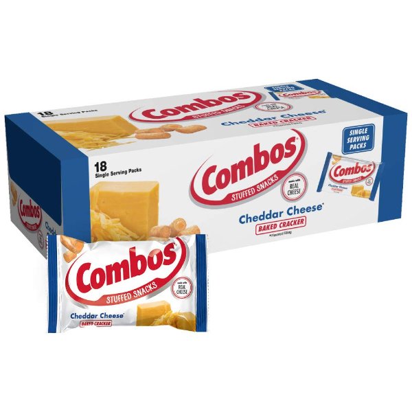 COMBOS Cheddar Cheese Cracker Baked Snacks 1.7 Ounce (Pack of 18)