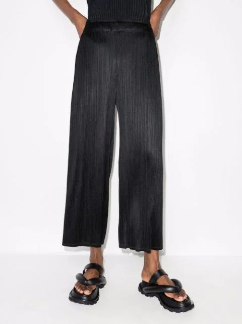 Luster pleated trousers