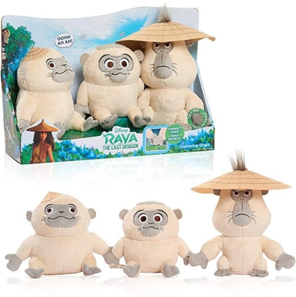 Raya and the Last Dragon Chattering Ongis Plush, 3-piece set, connecting stuffed animals with sound, by Just Play