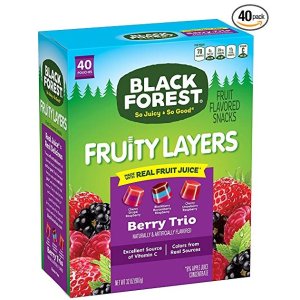 Black Forest Medley Juicy Center Fruit Snacks, Mixed Fruit Flavors, 0.8 Ounce Bag, 40 Count