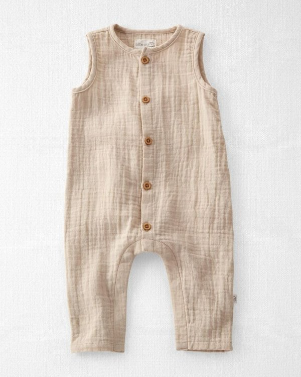 婴儿有机棉背心式连体衣