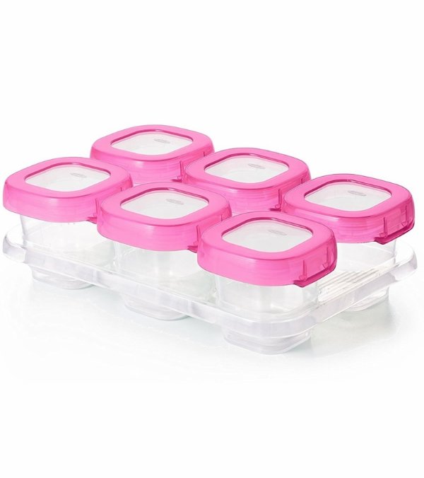 Baby Blocks Freezer Storage Containers, 2 oz - Pink