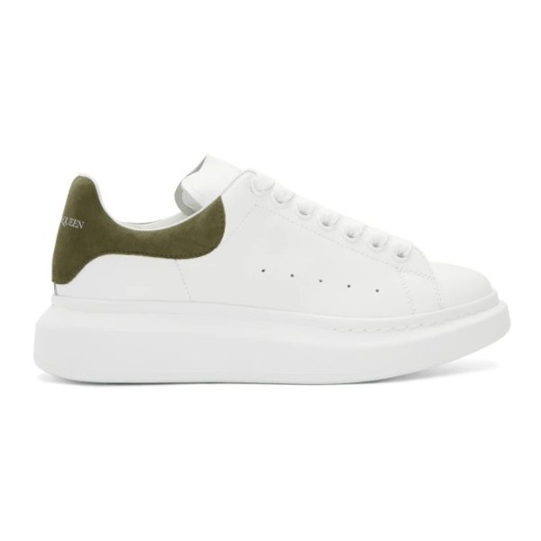 - White & Khaki Oversized Sneakers