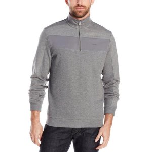 Calvin Klein Men's Color Blocked 1/4-Zip French Rib Pull Over Sweatshirt