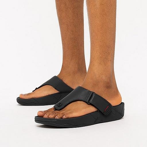 Mens Leather Toe-Post SandalsAdjustable