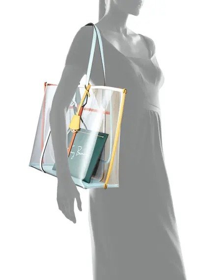Perry Oversized Colorblock See-Through Tote Bag