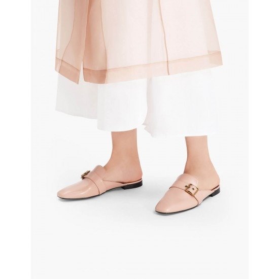 Nude Buckle Flat Mules | CHARLES & KEITH