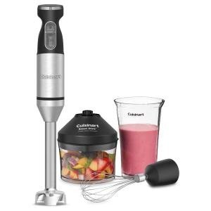 Smart Stick 5-Speed Brushed Stainless Steel Immersion Blender with Whisk Attachment