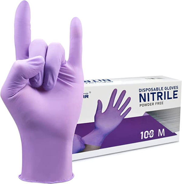 Wostar Disposable Nitrile Gloves Powder & Latex Free 4Mil Nitrile Exam Gloves