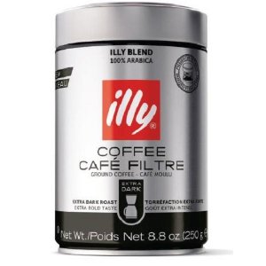illy Coffee, Drip Ground, Extra Dark Roast 8.8 Ounce Tin