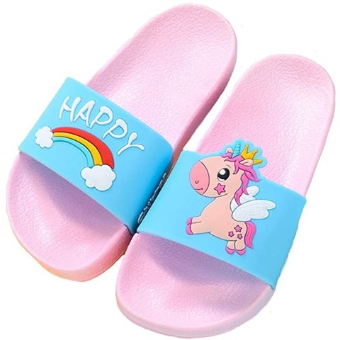 Toddler/Little Kid Girls Unicorn Slide Sandals Boys Beach Pool Slippers Soft Bath Water Shoes