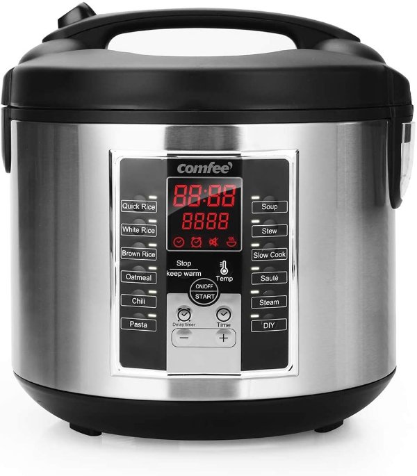 COMFEE' Rice Cooker, Slow Cooker, Steamer, Stewpot, Sauté All in One