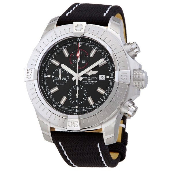 Super Avenger Chronograph Automatic Chronometer Black Dial Men's Watch A13375101B1X2