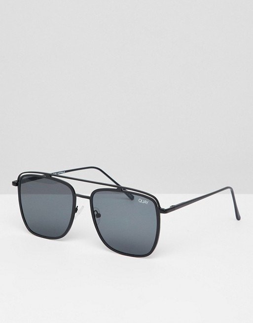 Quay Square Sunglasses In Black at asos.com