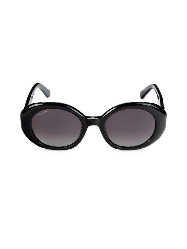 52MM Crystal Oval Sunglasses