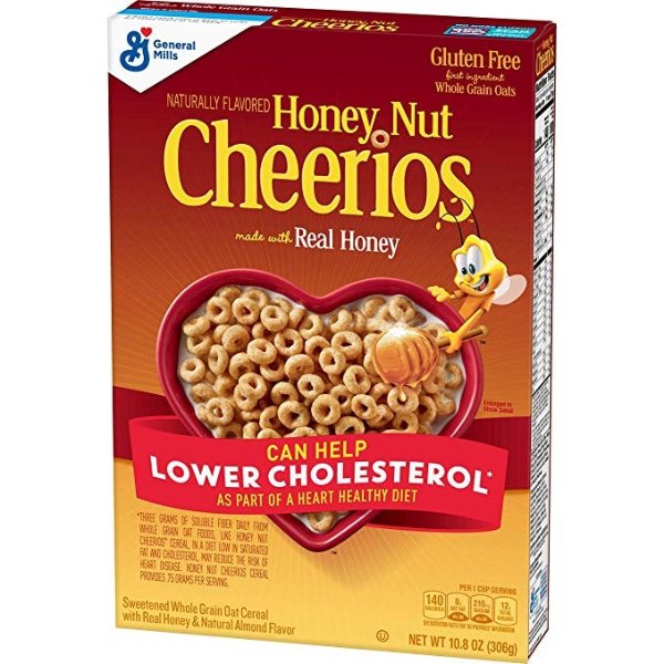 Honey Nut Cheerios, Breakfast Cereal with Oats, Gluten Free, 10.8 oz