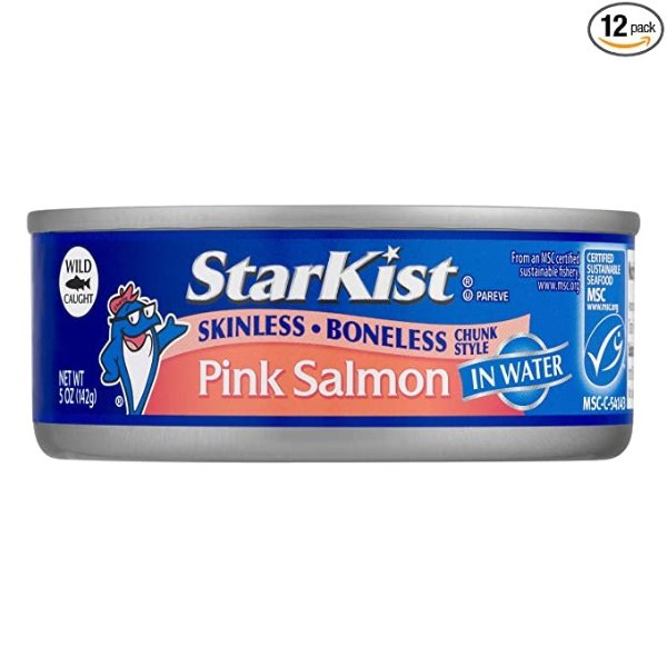 粉色三文鱼罐头-5 oz，12罐