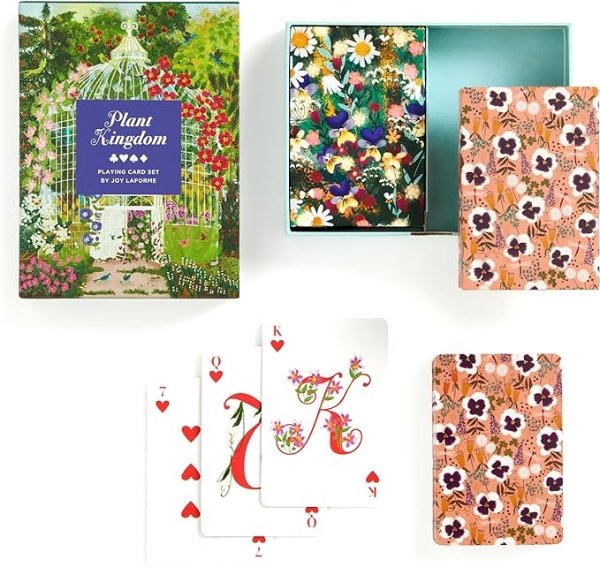 Plant Kingdom – Playing Card Set Includes 2 Standard Card Decks Featuring Unique Floral Prints Throughout
